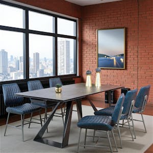 Chaise industrielle bleu foncé (lot de 2) SALERNE